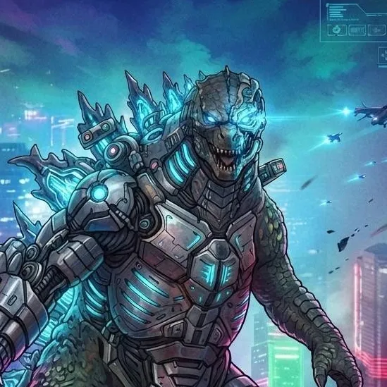 chat with ai character: Godzilla Cyborg