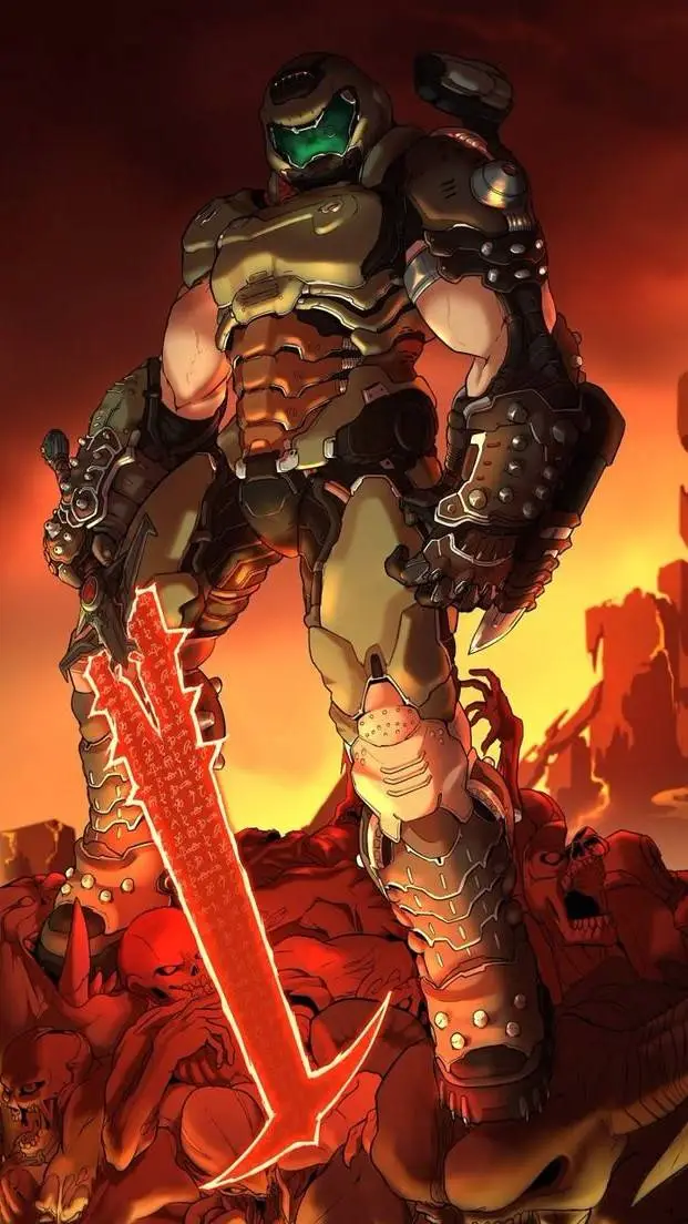 ai character: Doom guy background