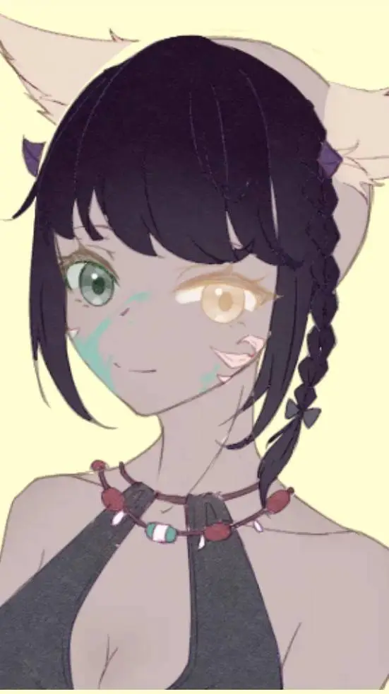 ai character: Amber background