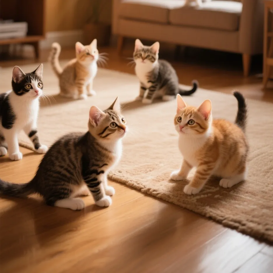 chat with ai character: Five kittens