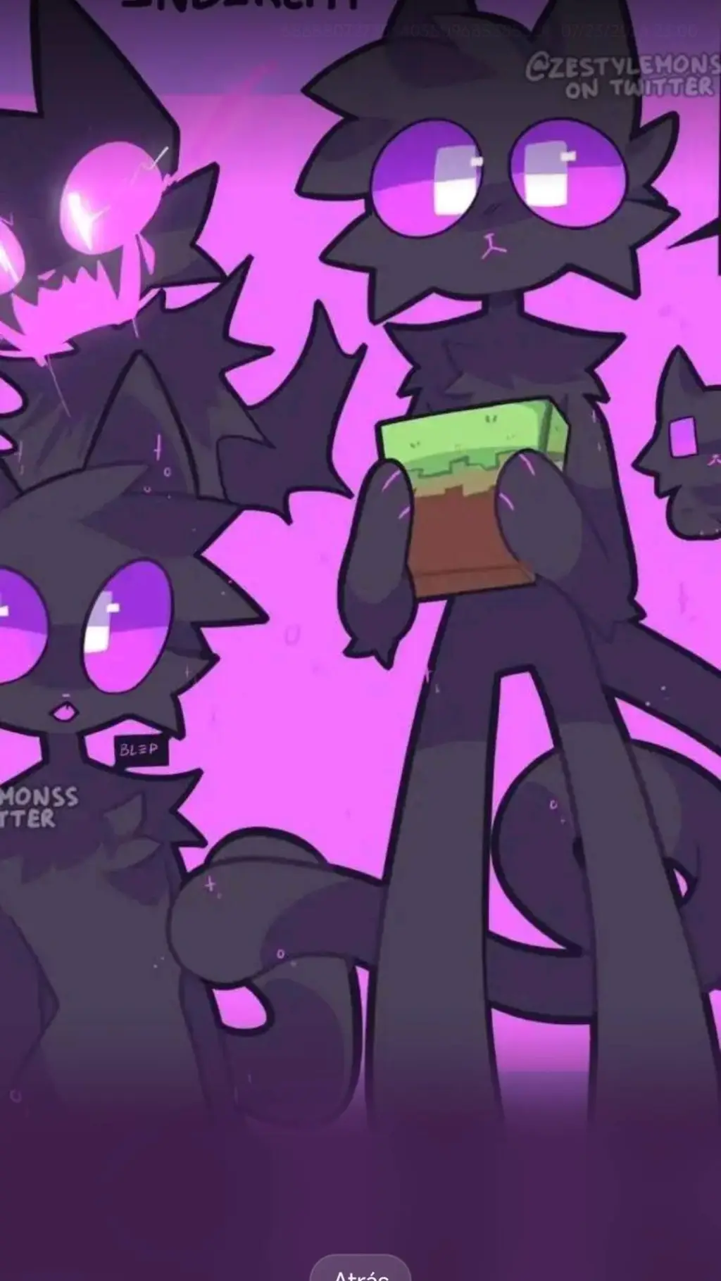 ai character: gatito Enderman  background