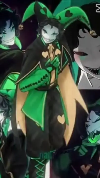 ai character: 💚Harlequin 💚 background