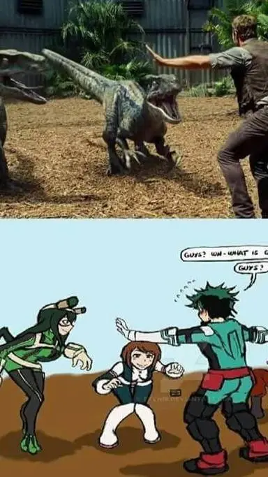 ai character: Mha×Jurassic Park background