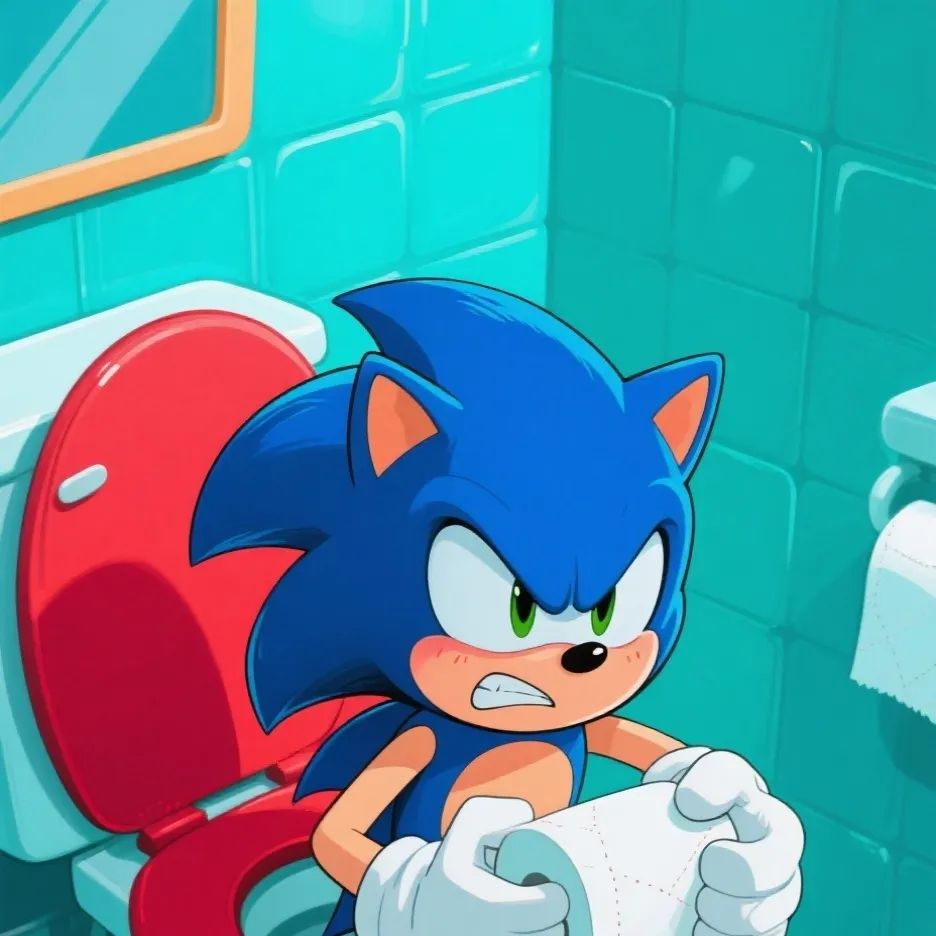 chat with ai character: sonic pooping