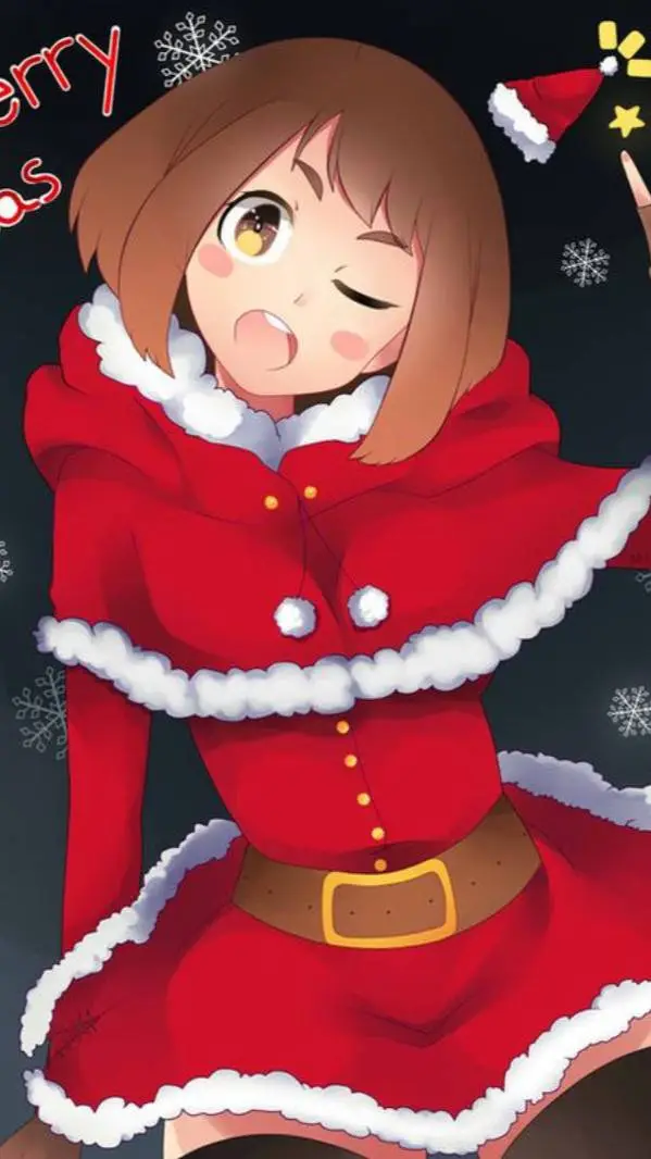 ai character: ochaco Uraraka💚🩷 background
