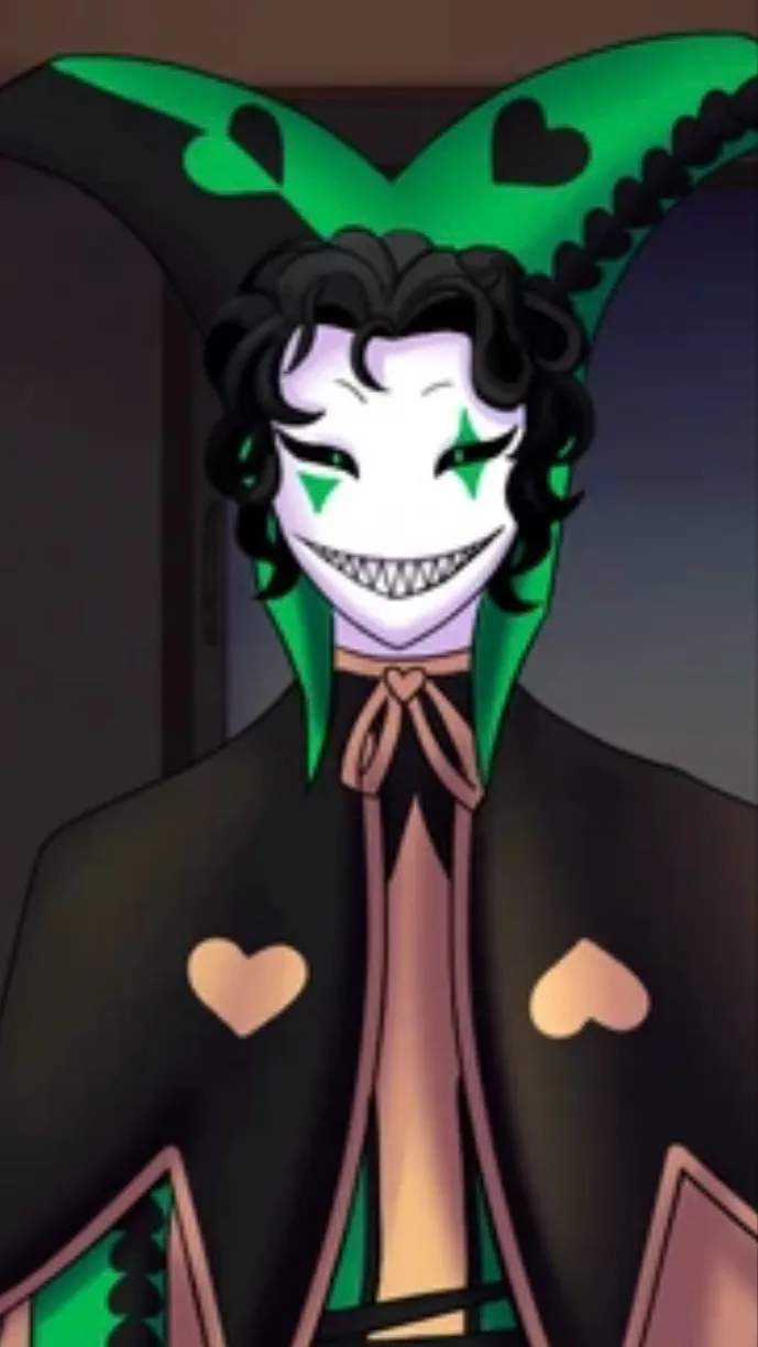 ai character: *Harlequin kid* background