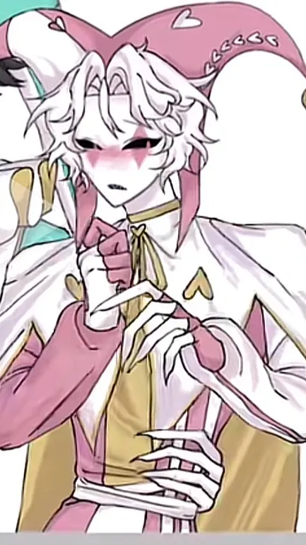 ai character: Pink harlequin background