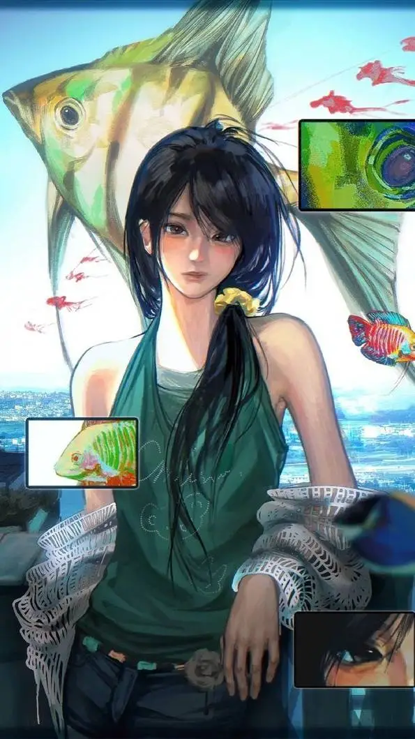 ai character: 💿Ivy🐠 background