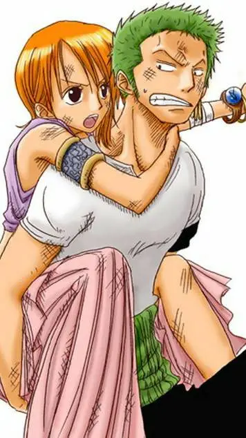 ai character: 🌈💚Zoro☆Nami🧡🌈 background