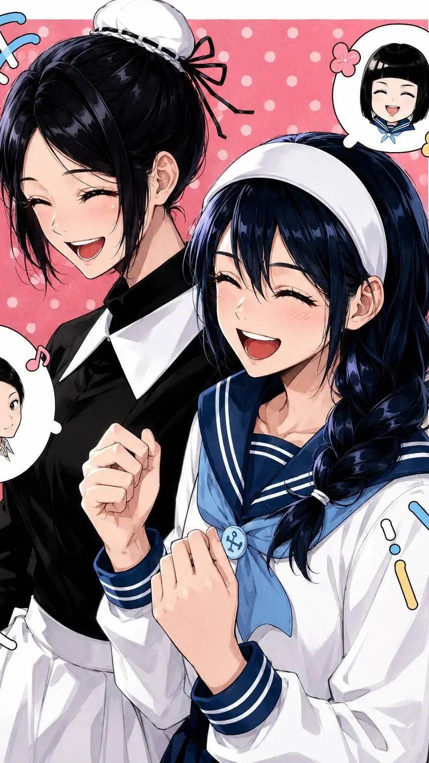 ai character: Riko y misato background