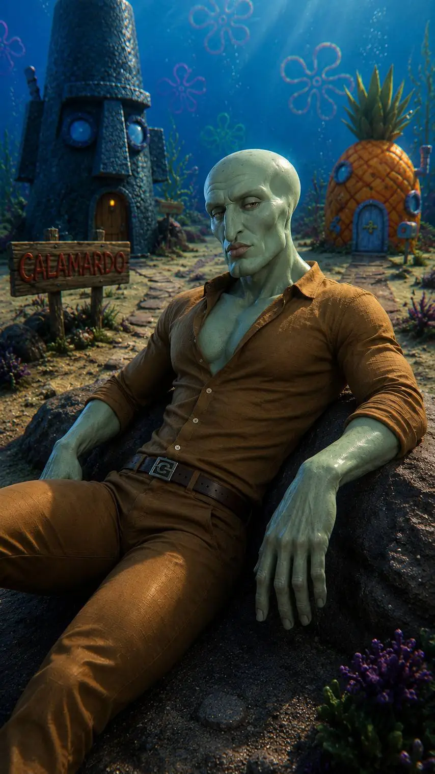 ai character: Calamardo 🗿 background