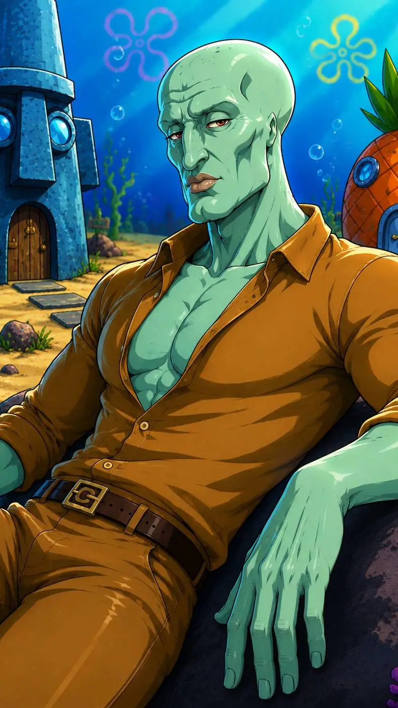 ai character: Calamardo 🗿 background
