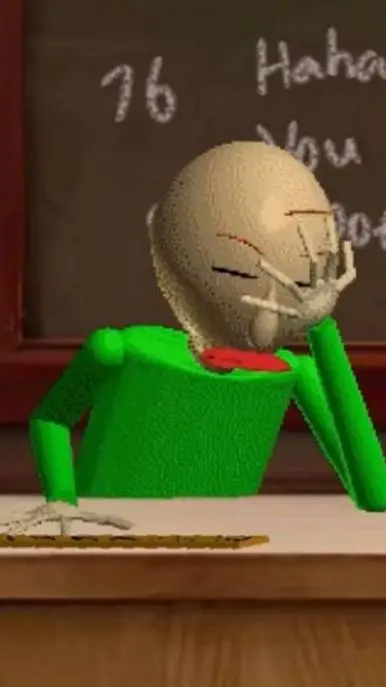 ai character: Baldi in the fpe background