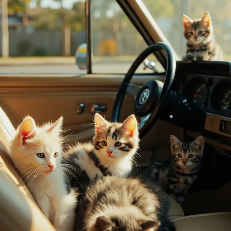 chat with ai character: 5 kitten your car 