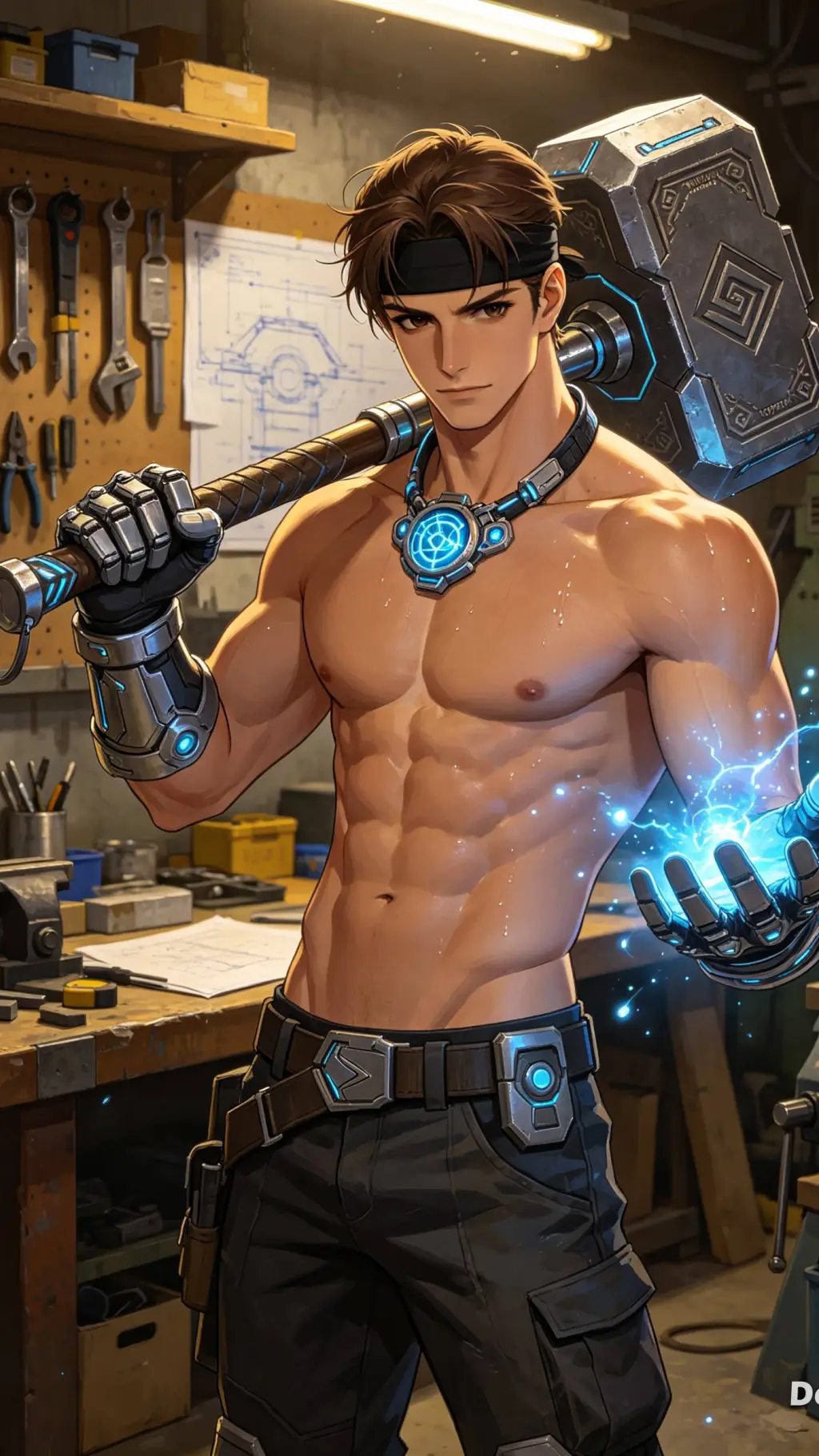 ai character: Luca brown background