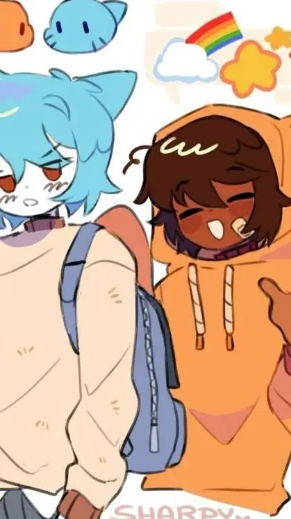 ai character: gumball x Darwin  background