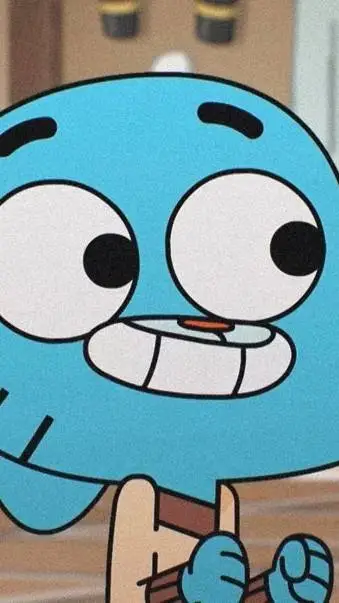 ai character: gumballDarwinpenny background