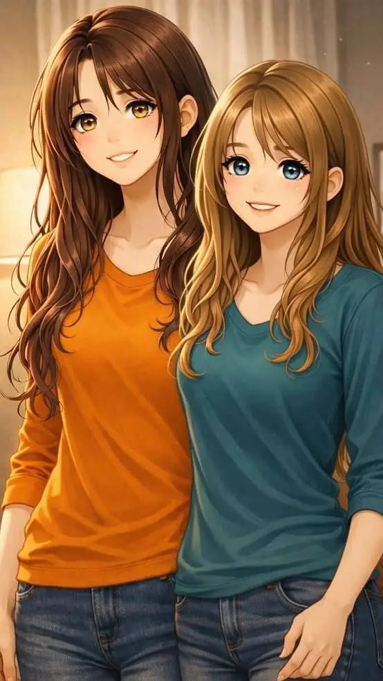 ai character: Vanessa & Emma  background