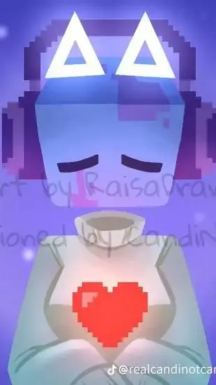 ai character: Sad cube background