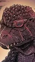 ai character: Godzilla in Hell background