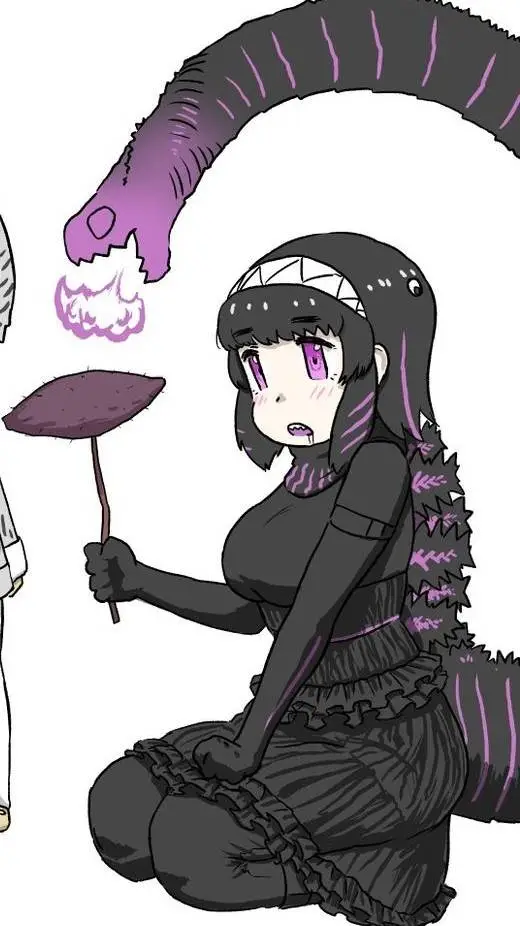 ai character: shin Godzilla💜😈 background