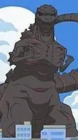 ai character: shin Godzilla  background