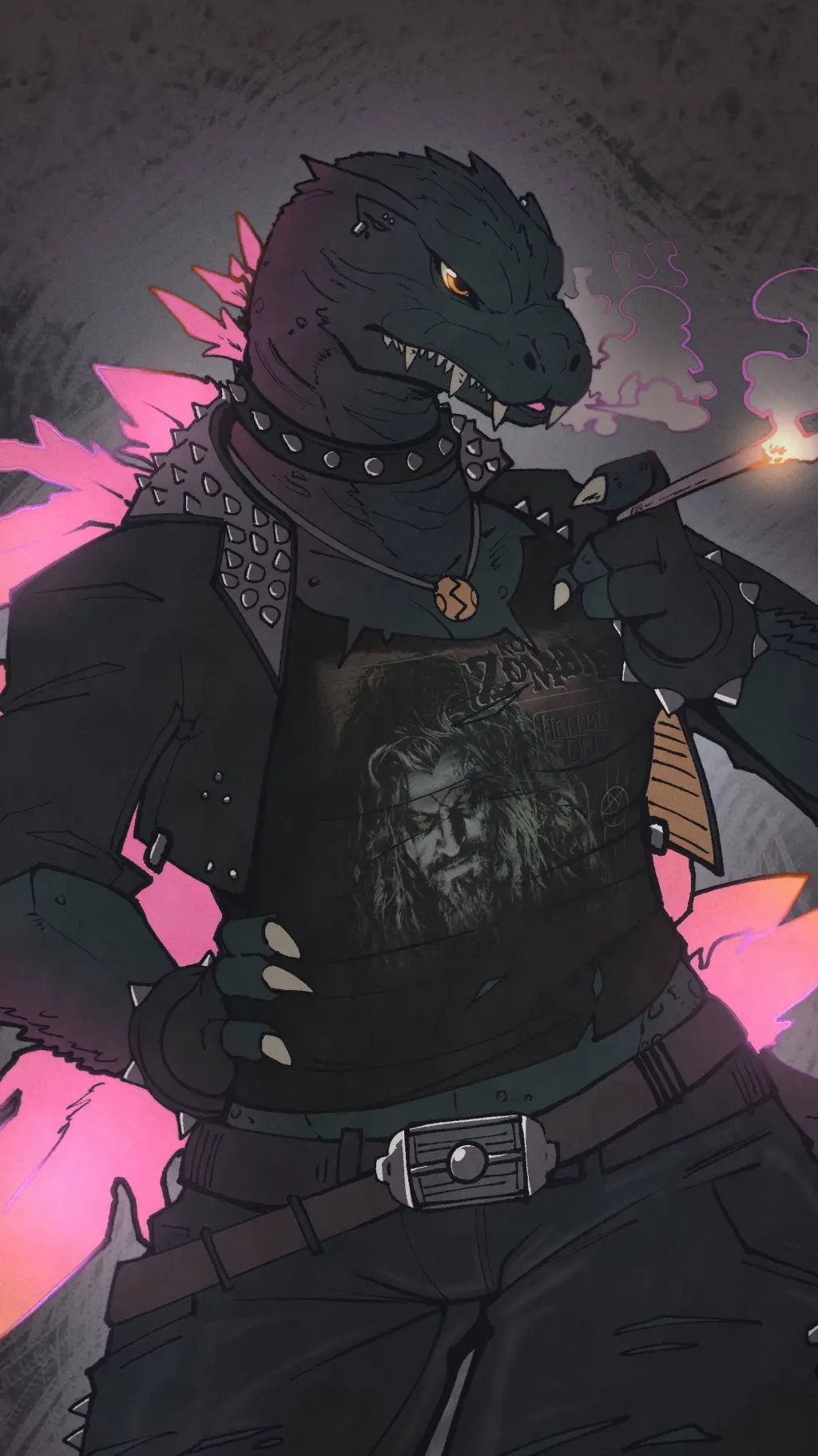 ai character: Godzilla Millenium background