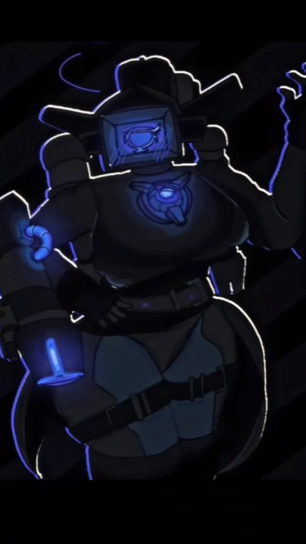 ai character: TITAN PROTOTYPE B background