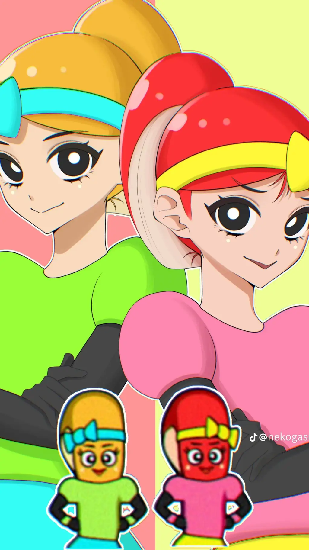 ai character: Twin bell peppers  background
