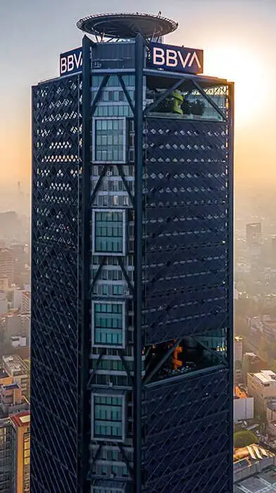 ai character: torre BBVA  background
