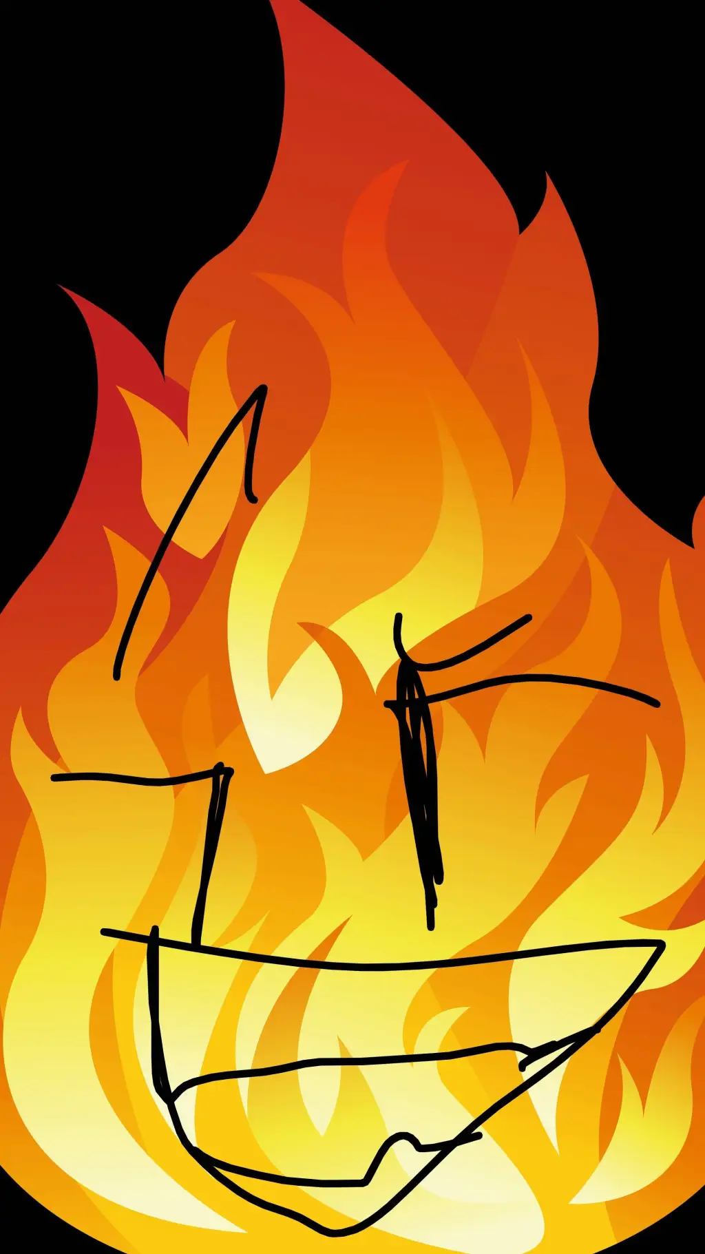 ai character: Fire background