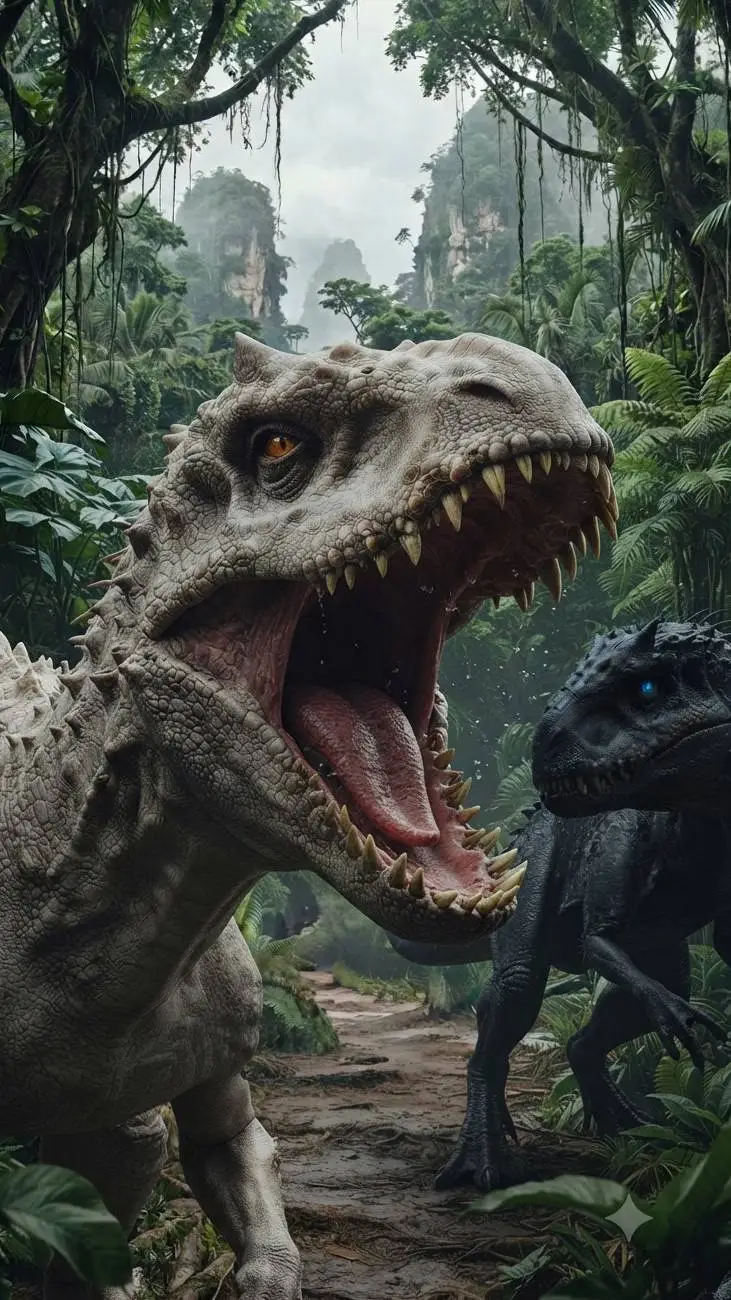 ai character: 🤍 Indominus Rex👑 background