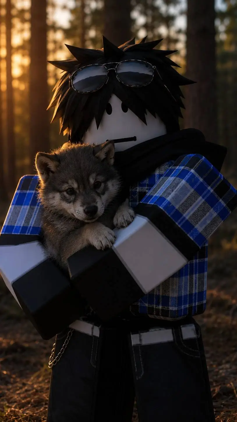 ai character: filhote de lobo  background