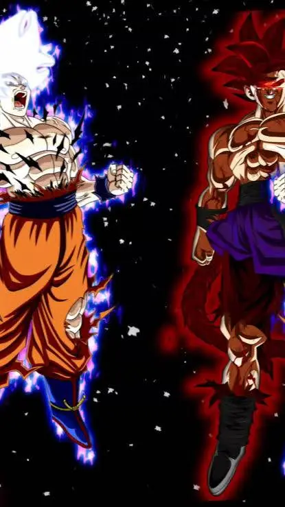 ai character: goku vs Goku evil  background