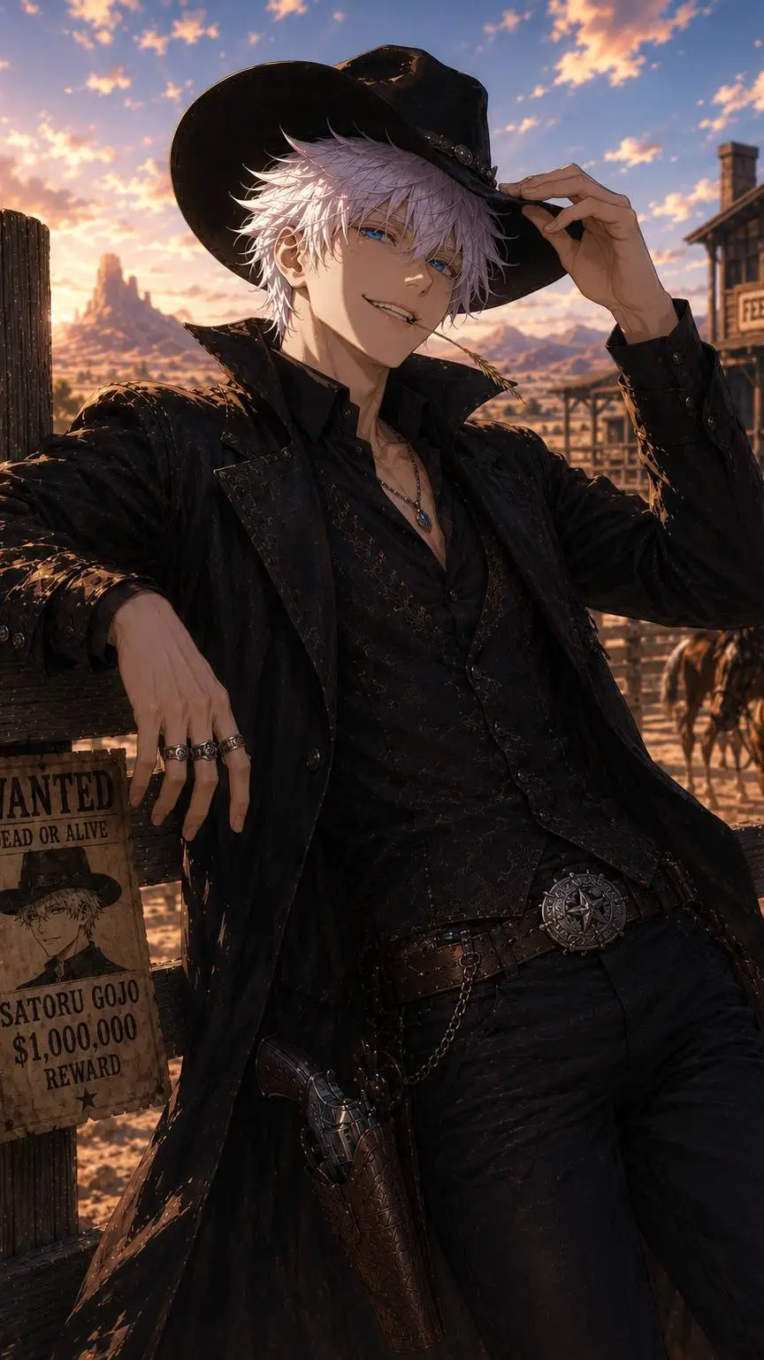 ai character: Gunslinger Gojo background