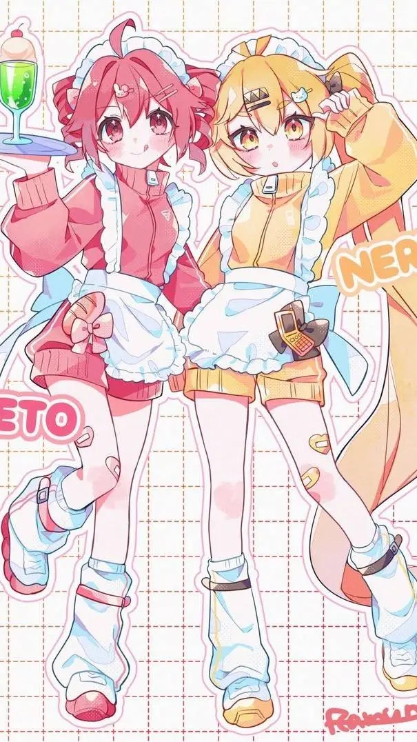 ai character: Teto & Neru background