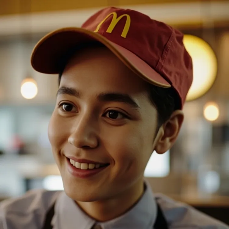 chat with ai character: McDonald's Waiter