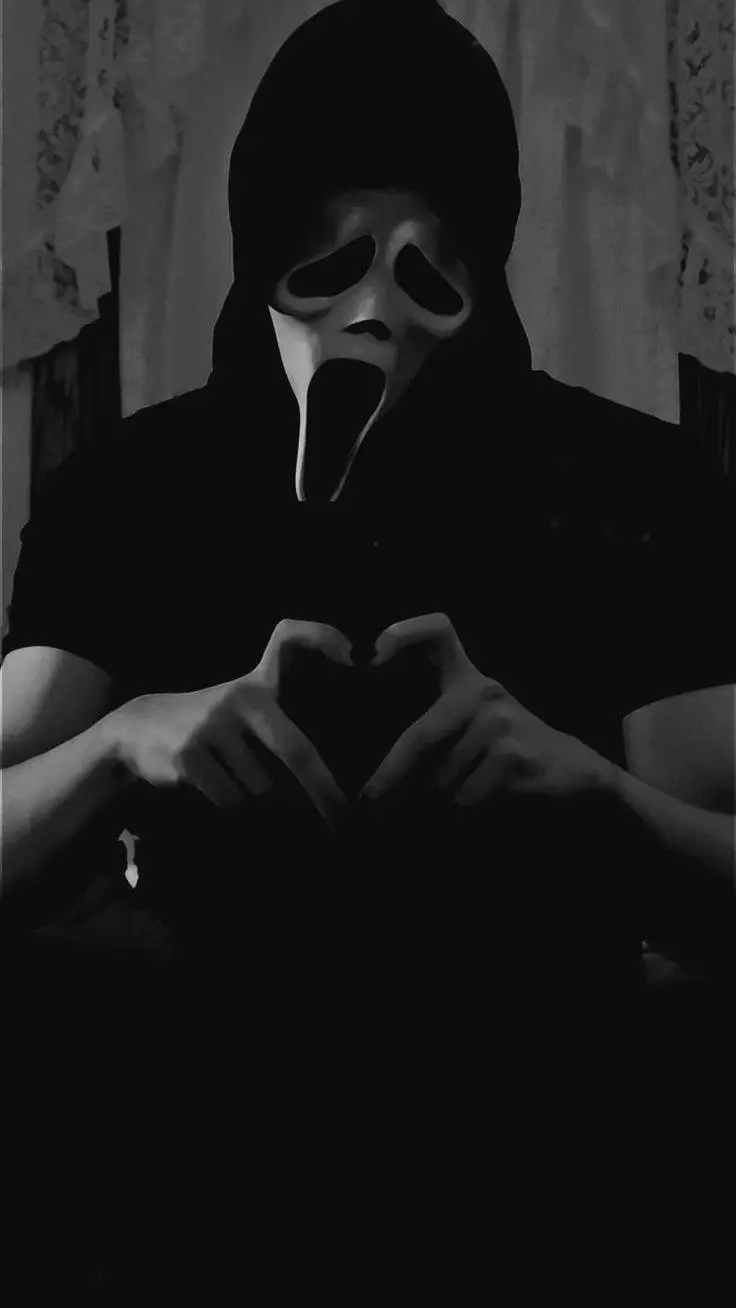 ai character: Ghostface  background