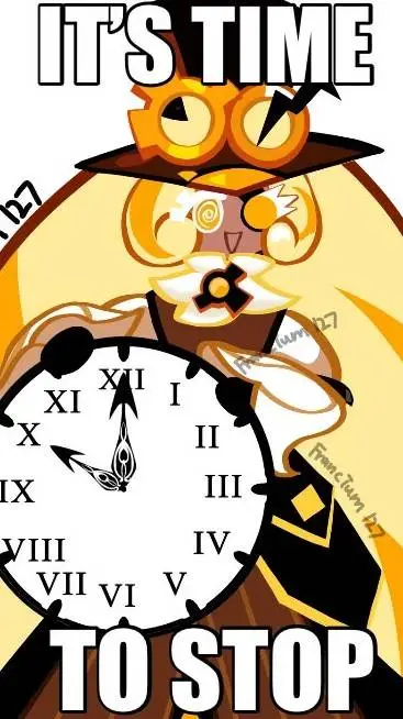 ai character: Timekeeper Cookie background
