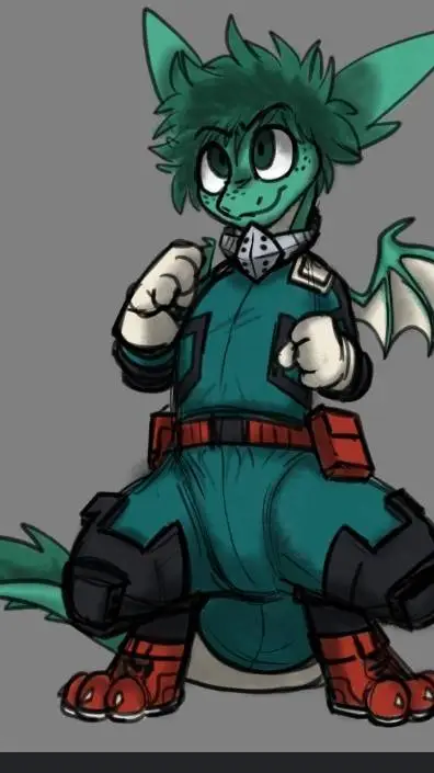 ai character: deku  dragon background