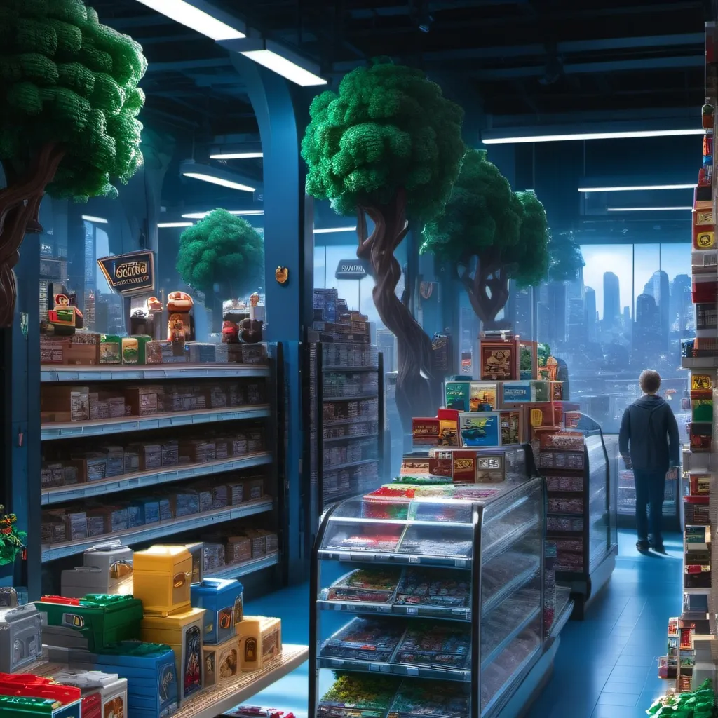 chat with ai character: Lego supermarket 
