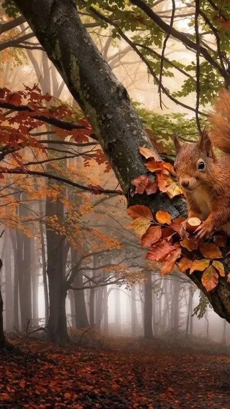 ai character: fall🍂🍁 background