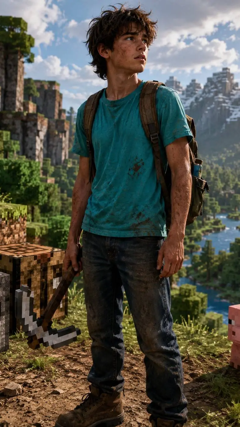ai character: Minecraft IRL background