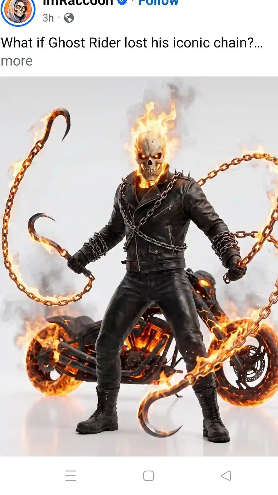 ai character: ghost rider  background