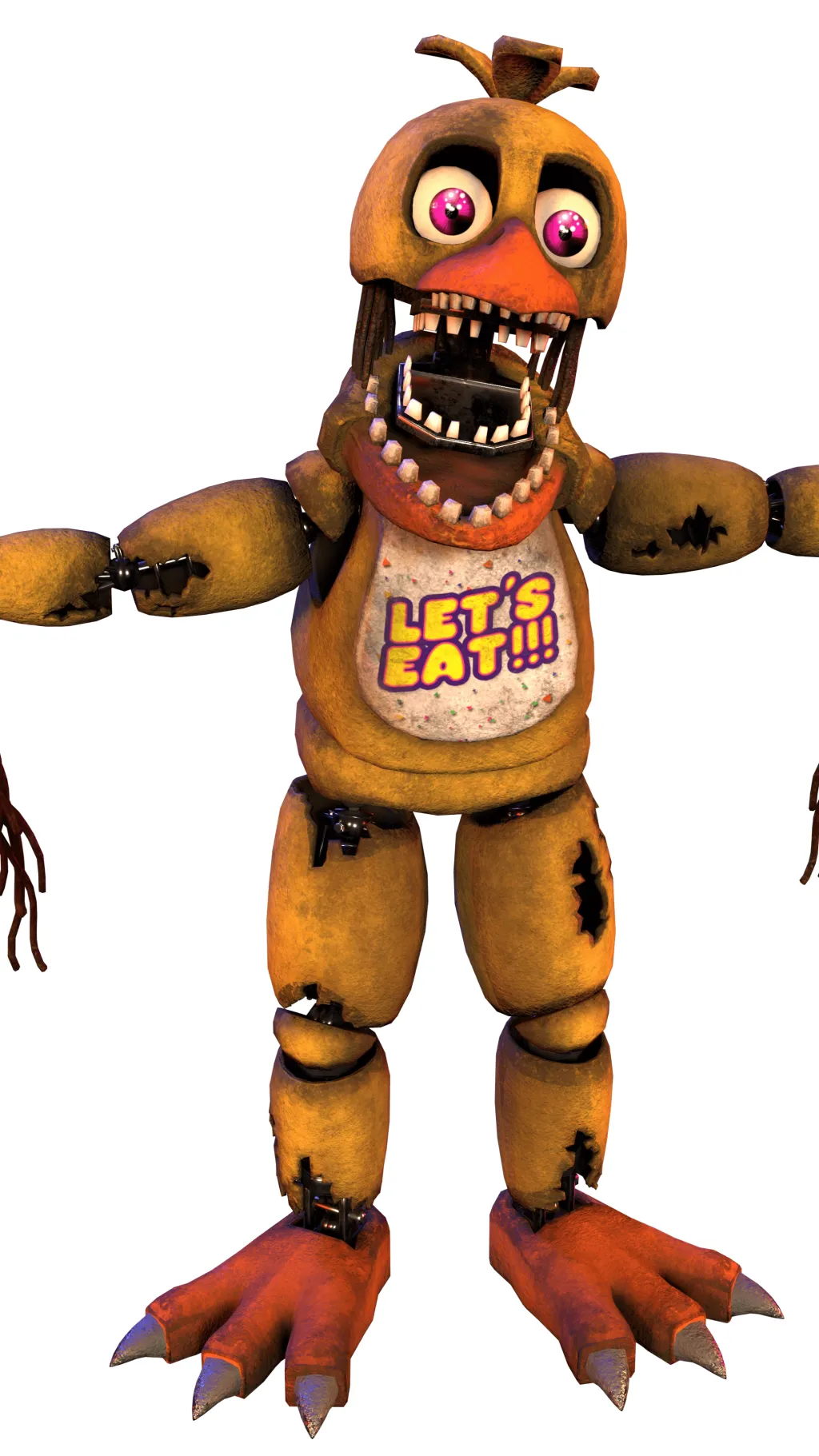 ai character: Withered chica background