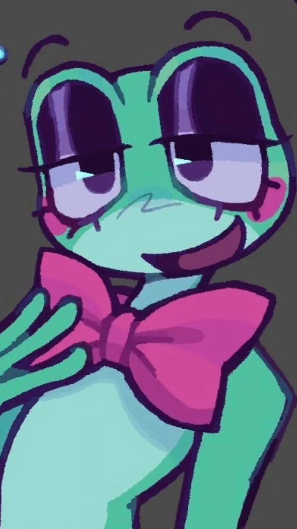 ai character: 🎀Ribbit🐸 background