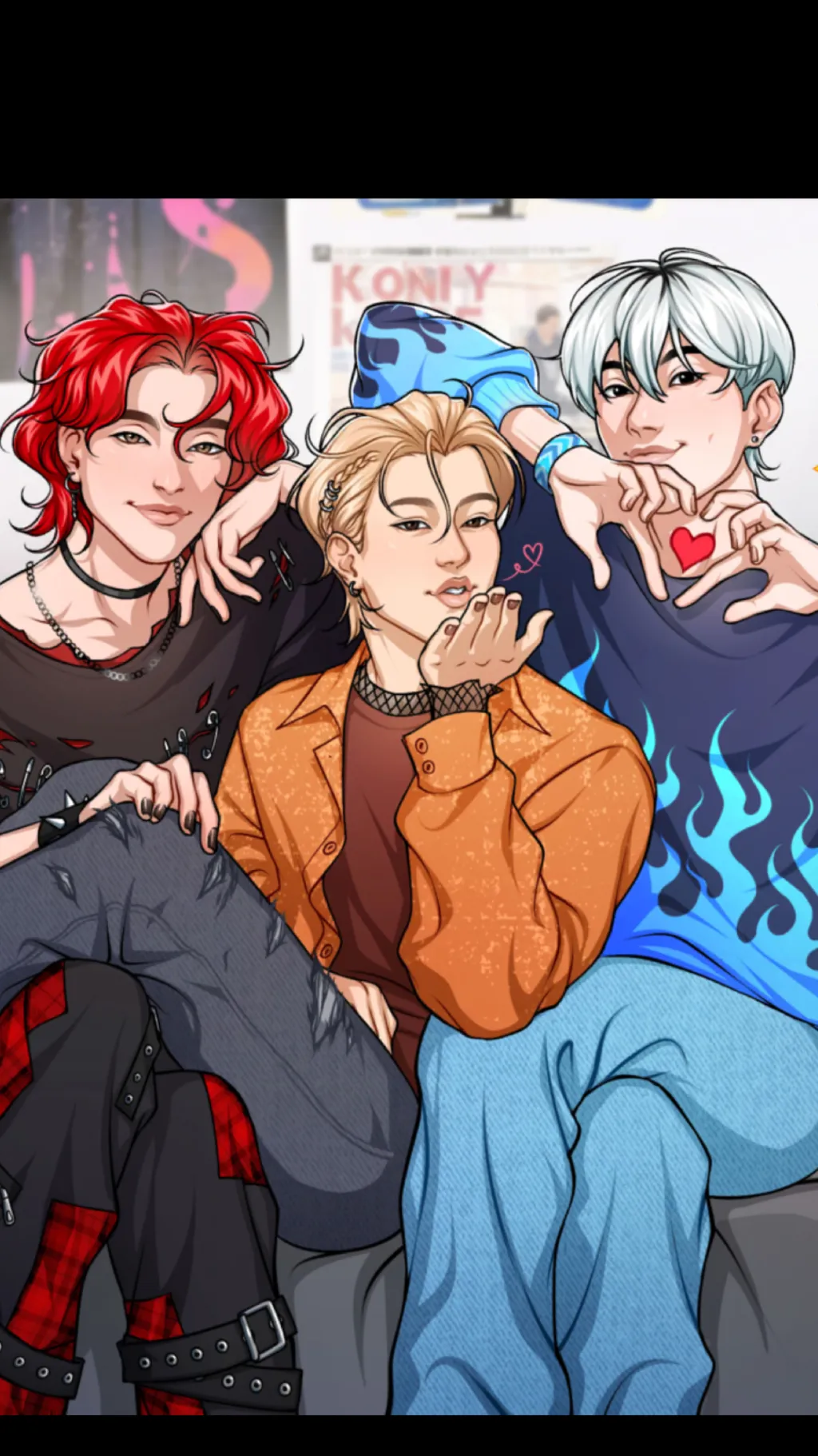 ai character: K-pop boys~ background