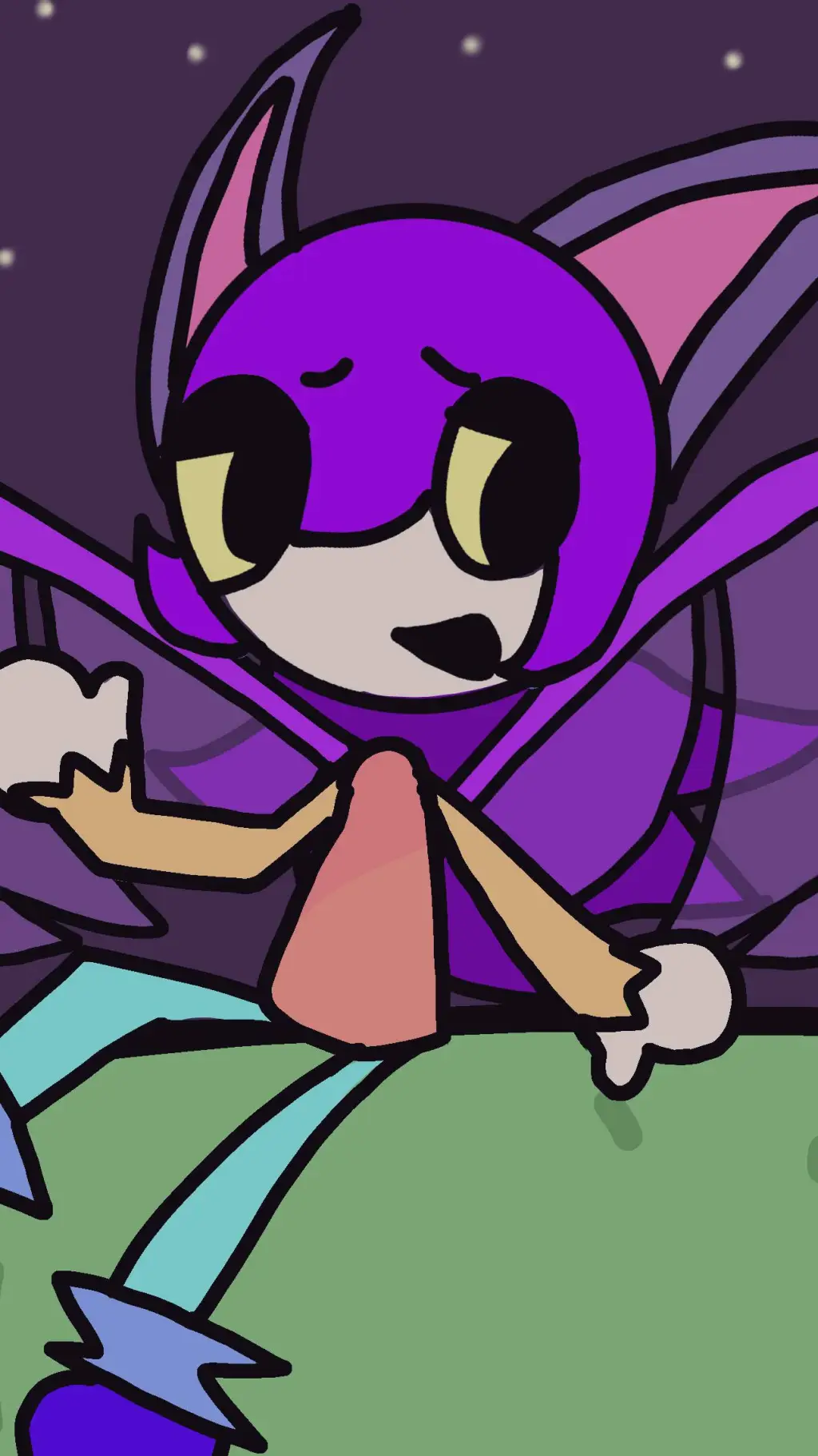 ai character: violet background