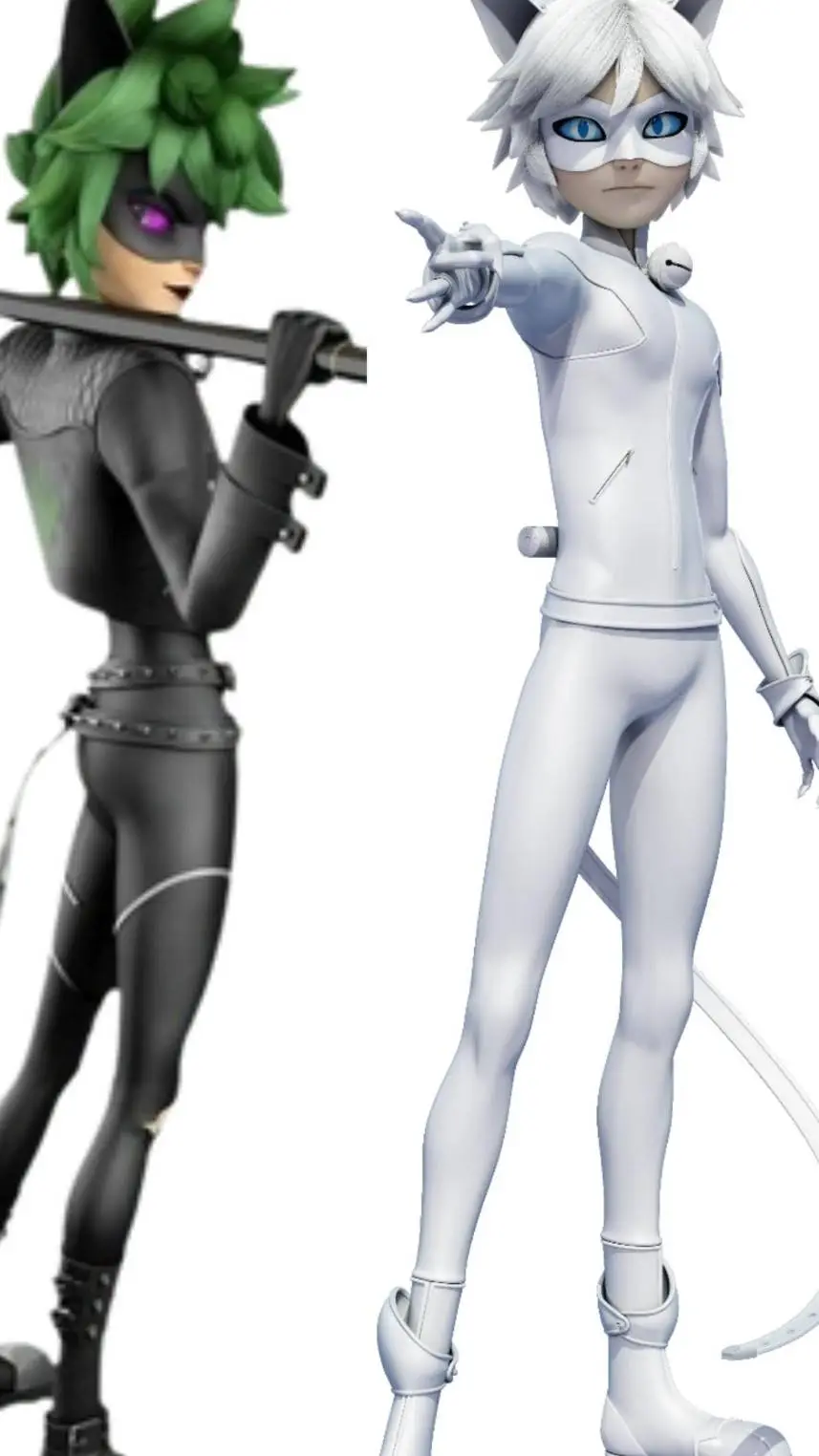 ai character: clawnoir&catblanc background