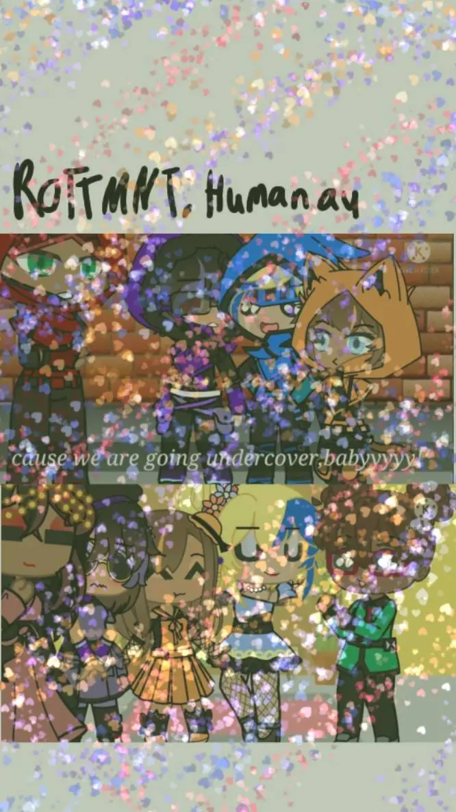 ai character: ROTTMNT; HUMAN AU background